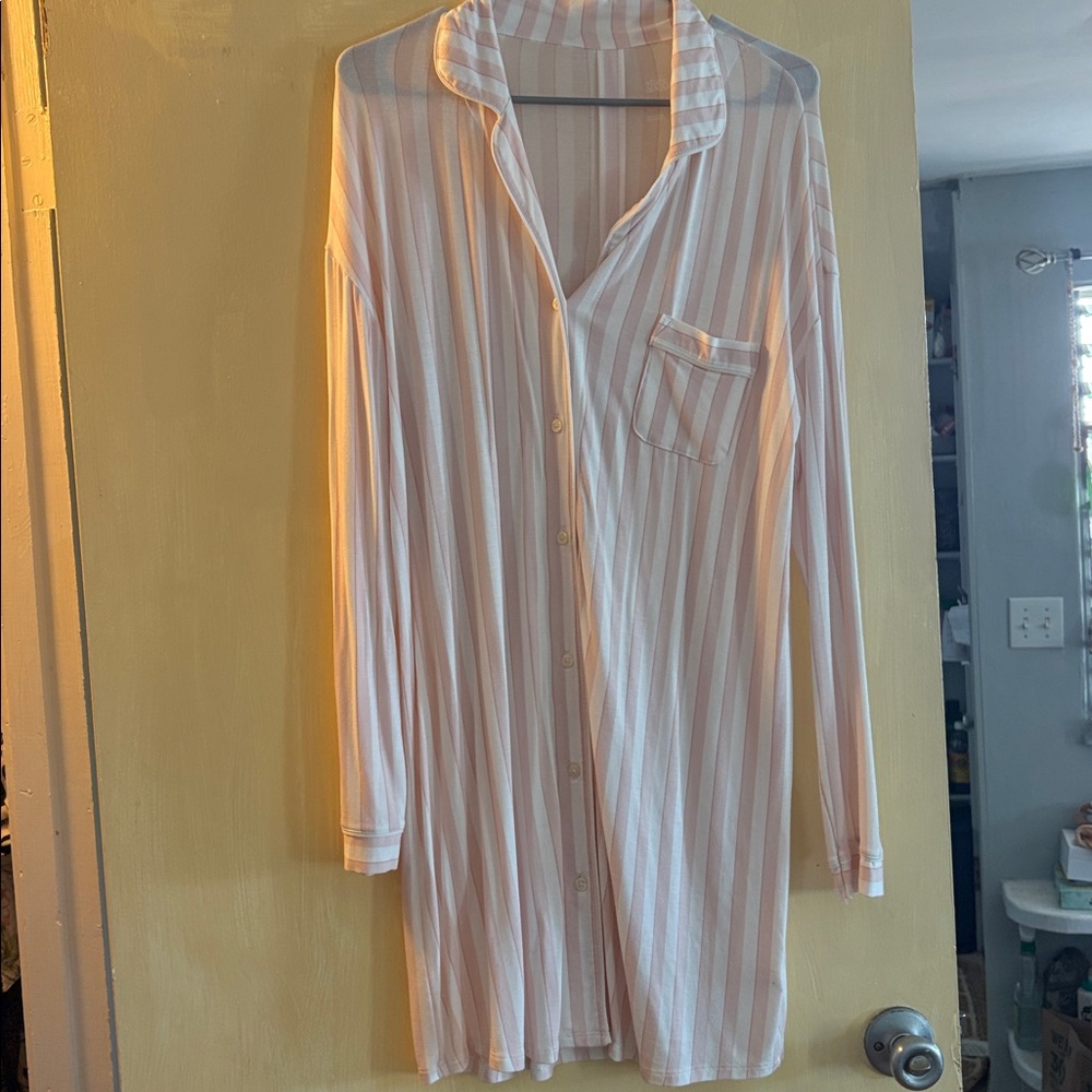 Pink and White Striped Nightshirt